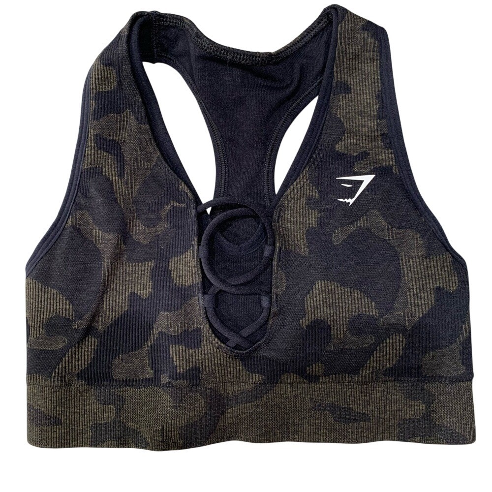 Gymshark Camo‎ Cutout Racerback Sports Bra – Size Small